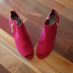 Marc Fisher red suede booties
